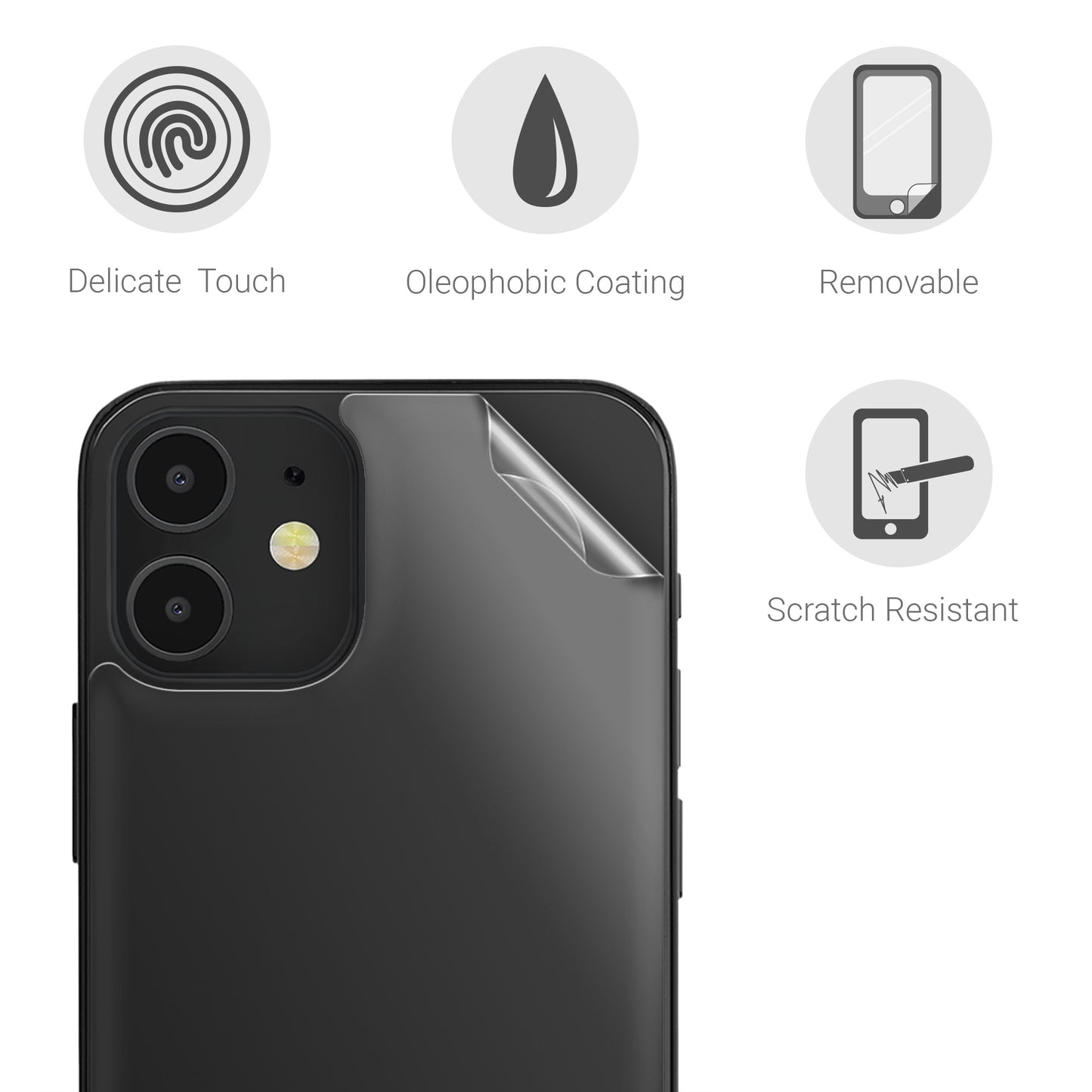 kwmobile Schutzfolie Rückseite kompatibel mit Apple iPhone 12 mini Folie Backcover Smartphone Handyfolie - Transparent