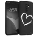 Xiaomi Redmi 9 Silicone Phone Case White Heart