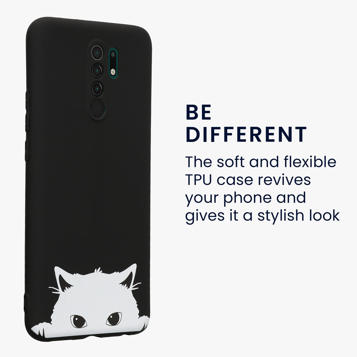 Xiaomi Redmi 9 Silicone Phone Case White Heart