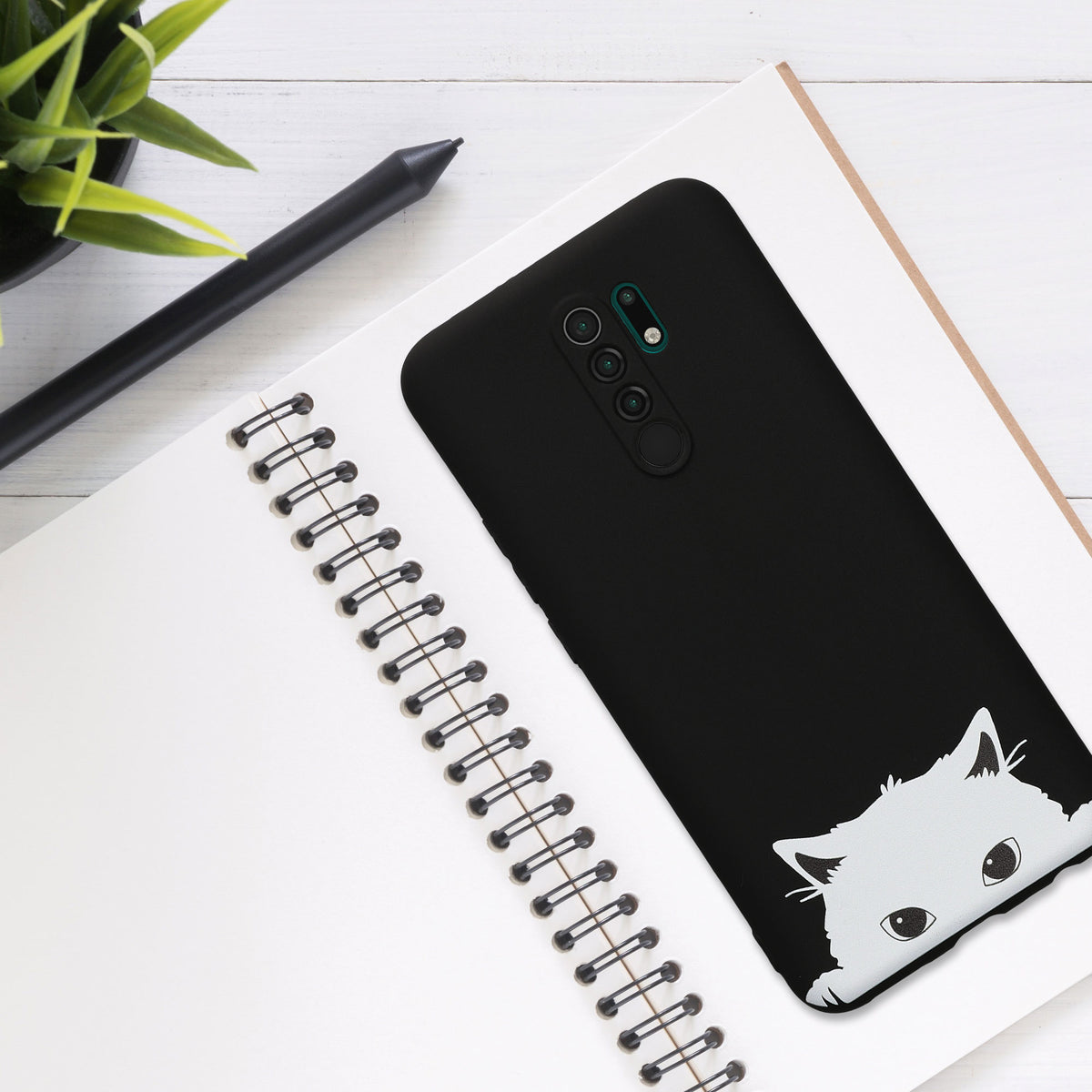 Xiaomi Redmi 9 Silicone Phone Case White Heart