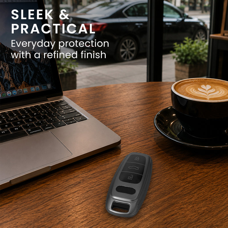 Audi A6 A7 A8 Q7 Q8 3-Button Keyless TPU Car Key Cover Metallic