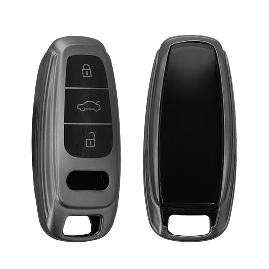 Audi A6 A7 A8 Q7 Q8 3-Button Keyless TPU Car Key Cover Metallic
