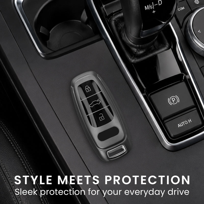 Audi A6 A7 A8 Q7 Q8 3-Button Keyless TPU Car Key Cover Metallic