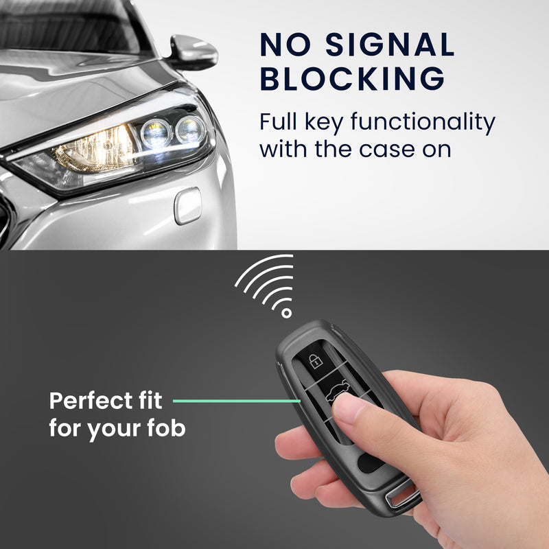 Audi A6 A7 A8 Q7 Q8 3-Button Keyless TPU Car Key Cover Metallic