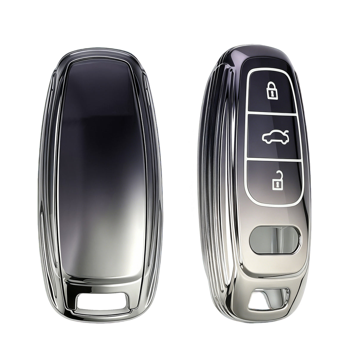 Audi A6 A7 A8 Q7 Q8 3-Button Keyless TPU Car Key Cover Metallic