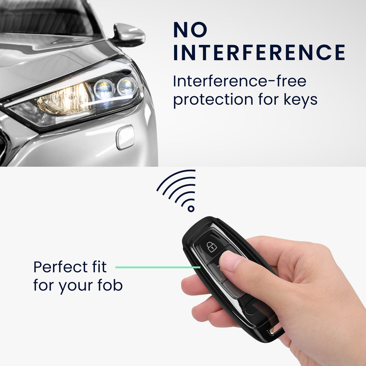 Audi A6 A7 A8 Q7 Q8 3-Button Keyless TPU Car Key Cover Metallic