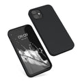 kwmobile Handyhülle für Apple iPhone 12 mini Hülle - Kabelloses Laden - Schutzhülle Cover - Schwarz matt - Hüllen