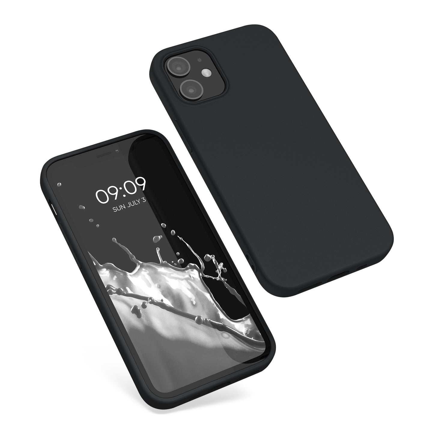 kwmobile Handyhülle für Apple iPhone 12 mini Hülle - Kabelloses Laden - Schutzhülle Cover - Schwarz matt - Hüllen