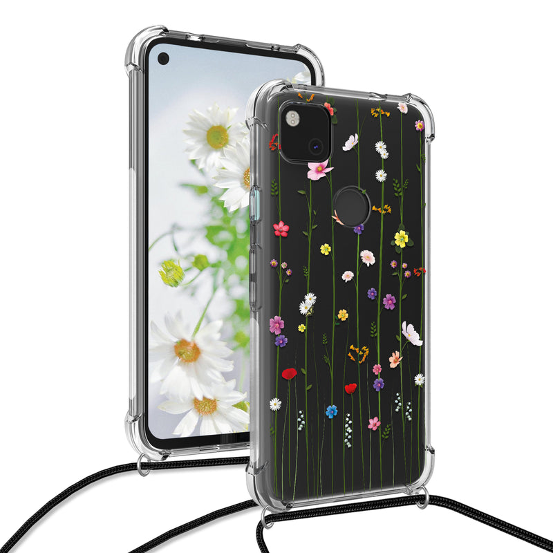 Google Pixel 4a Silicone Necklace Phone Case Wild Flowers