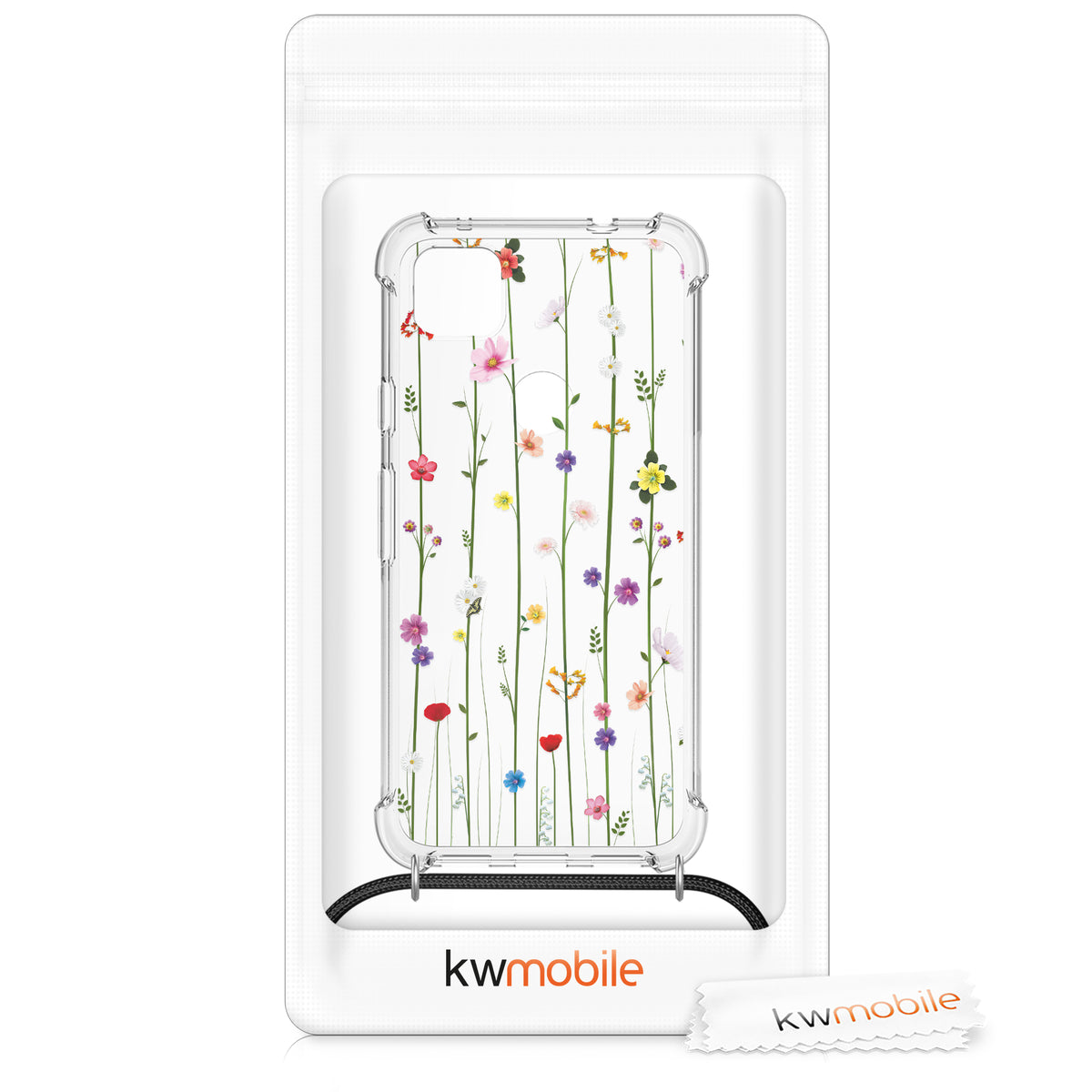 Google Pixel 4a Silicone Necklace Phone Case Wild Flowers