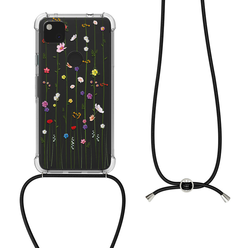 Google Pixel 4a Silicone Necklace Phone Case Wild Flowers