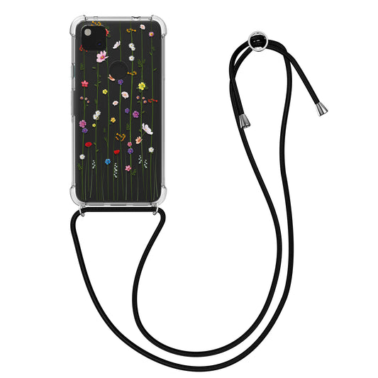 kwmobile Necklace Case Compatible with Google Pixel 4a Silicone Cover with Lanyard