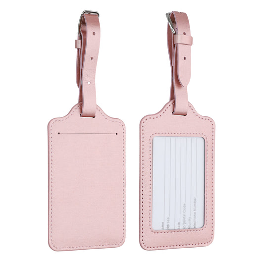 kwmobile 2x Kofferanhänger Adressanhänger Koffer Tag - Namensschild Schulranzen Gepäck Anhänger - Reise Gepäckanhänger Rosegold Rosegold  [dsg03]