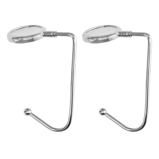 kwmobile Taschenhalter für Tisch - 2x Handtaschenhalter für Tisch - Taschenhaken - Taschen Aufhänger - Taschen Halter Haken - Tischhaken Set Silber Silber  [dsg01]