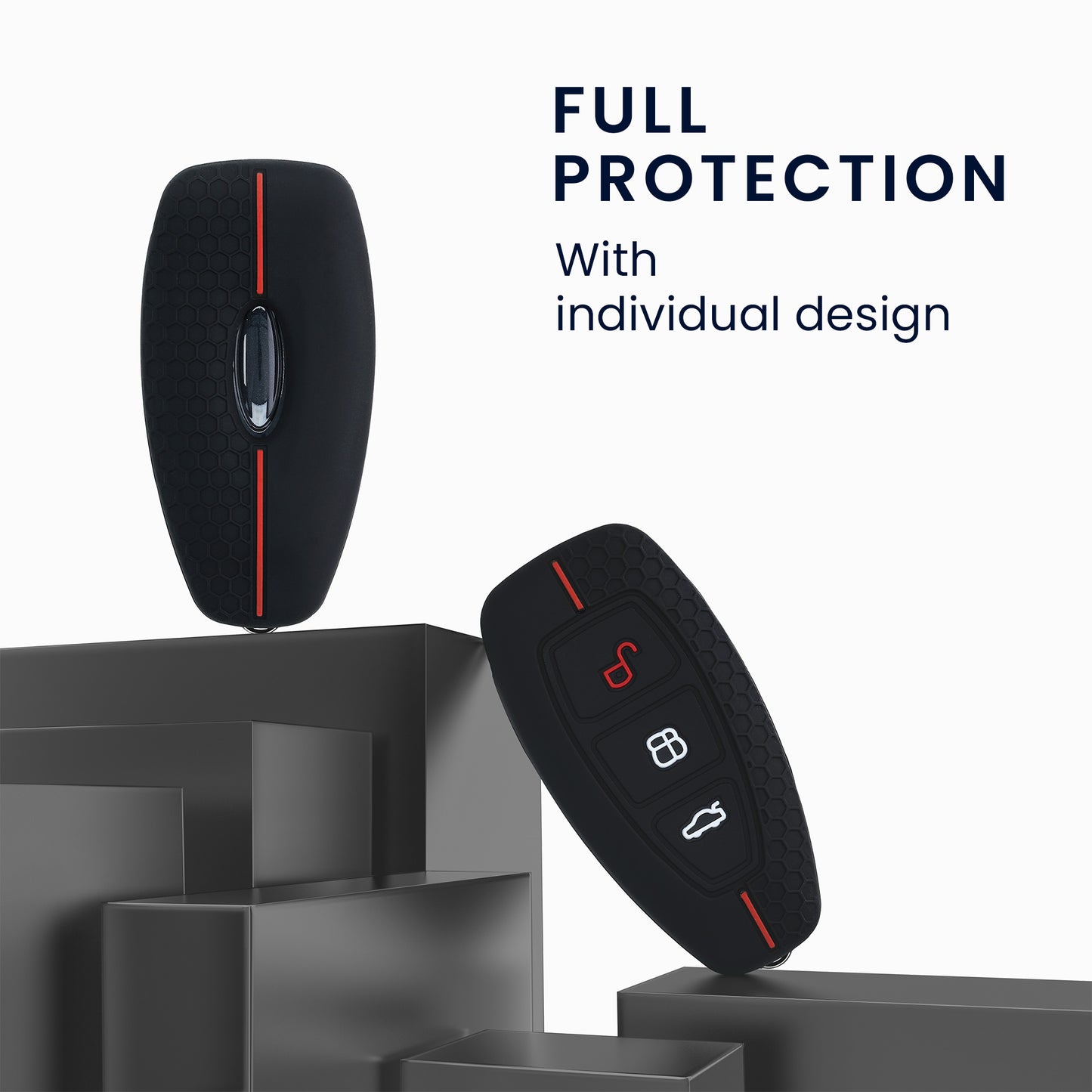 kwmobile Car Key Cover Compatible with Ford 3-Button Car Key Keyless Go Case