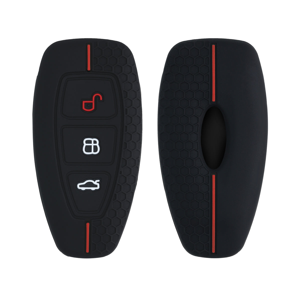 Silicone Car Key Cover for Ford 3-Button Keyless Go Honeycomb