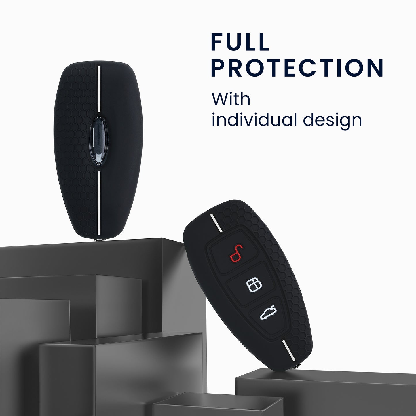 kwmobile Car Key Cover Compatible with Ford 3-Button Car Key Keyless Go Case