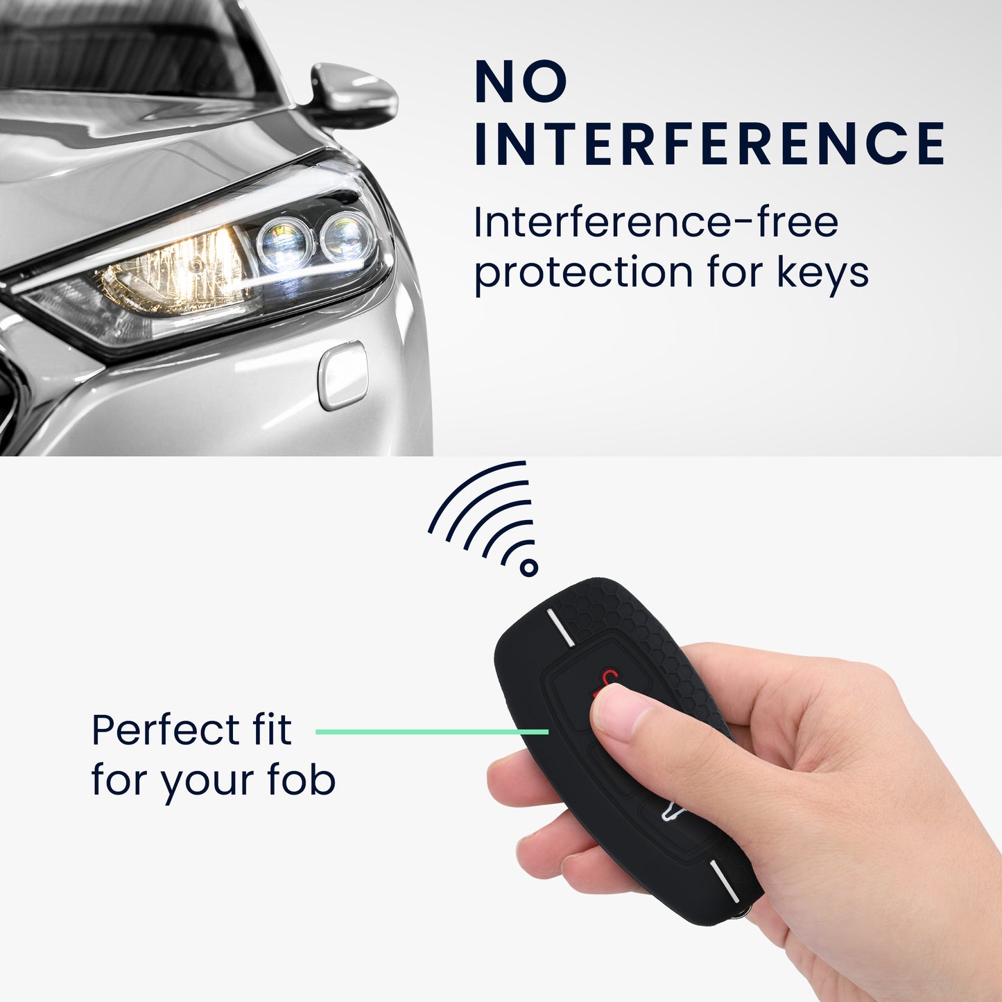 kwmobile Car Key Cover Compatible with Ford 3-Button Car Key Keyless Go Case