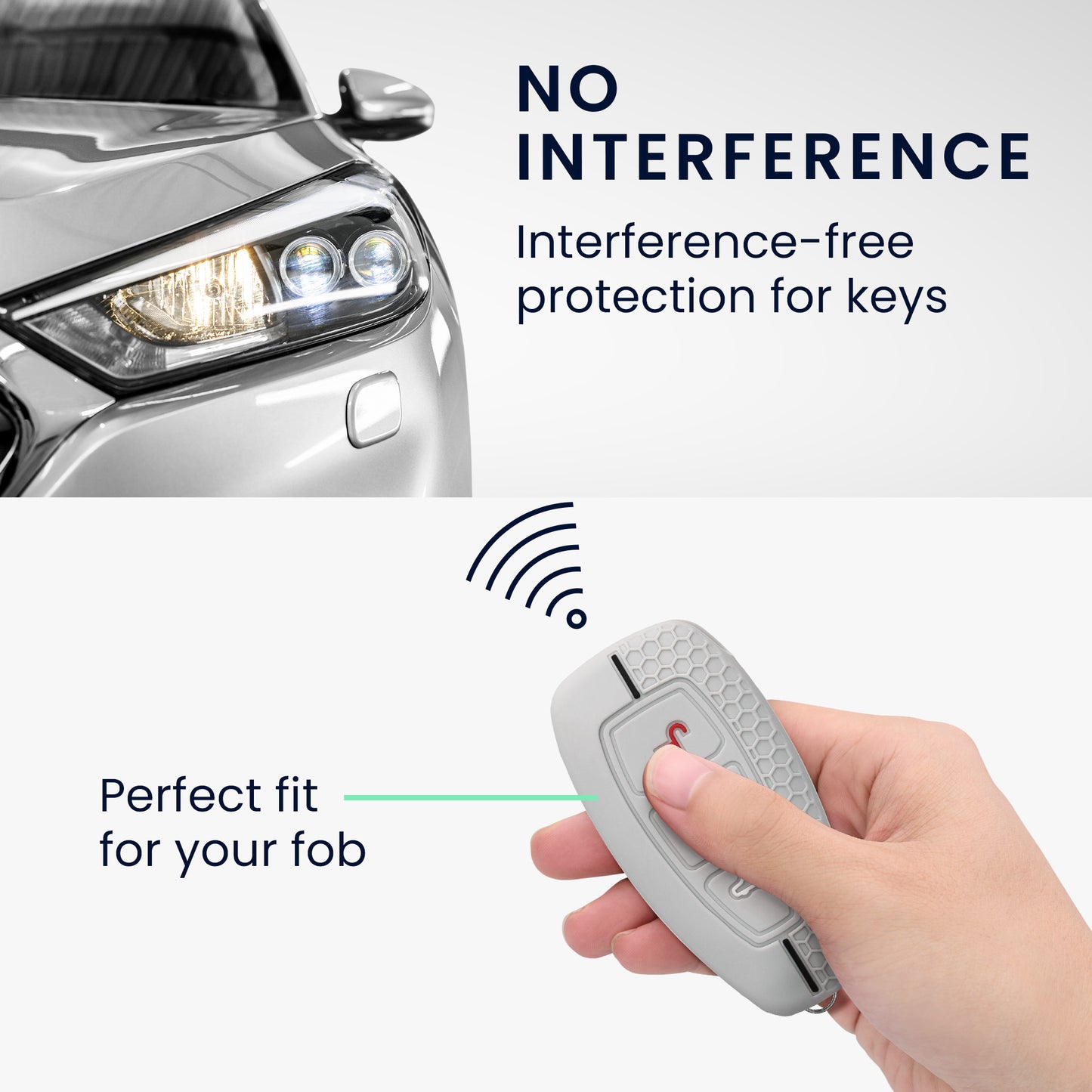 kwmobile Car Key Cover Compatible with Ford 3-Button Car Key Keyless Go Case