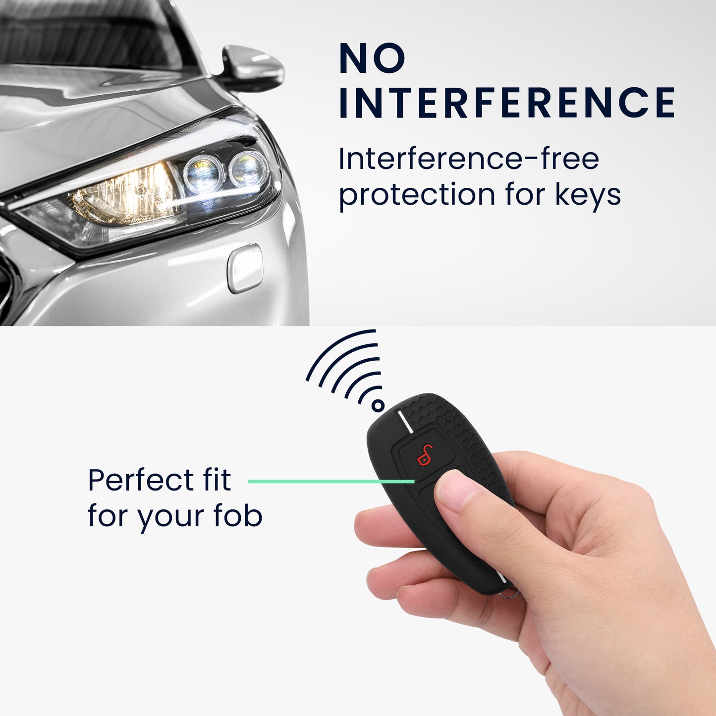 kwmobile Car Key Cover Compatible with Ford 3-Button Car Key Keyless Go Case