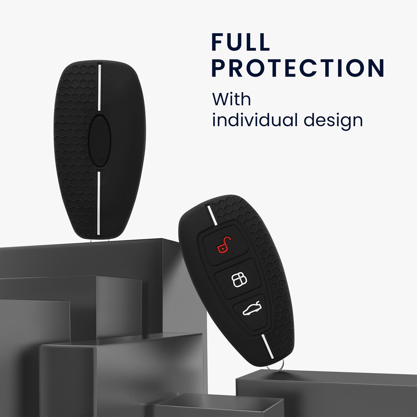 kwmobile Car Key Cover Compatible with Ford 3-Button Car Key Keyless Go Case