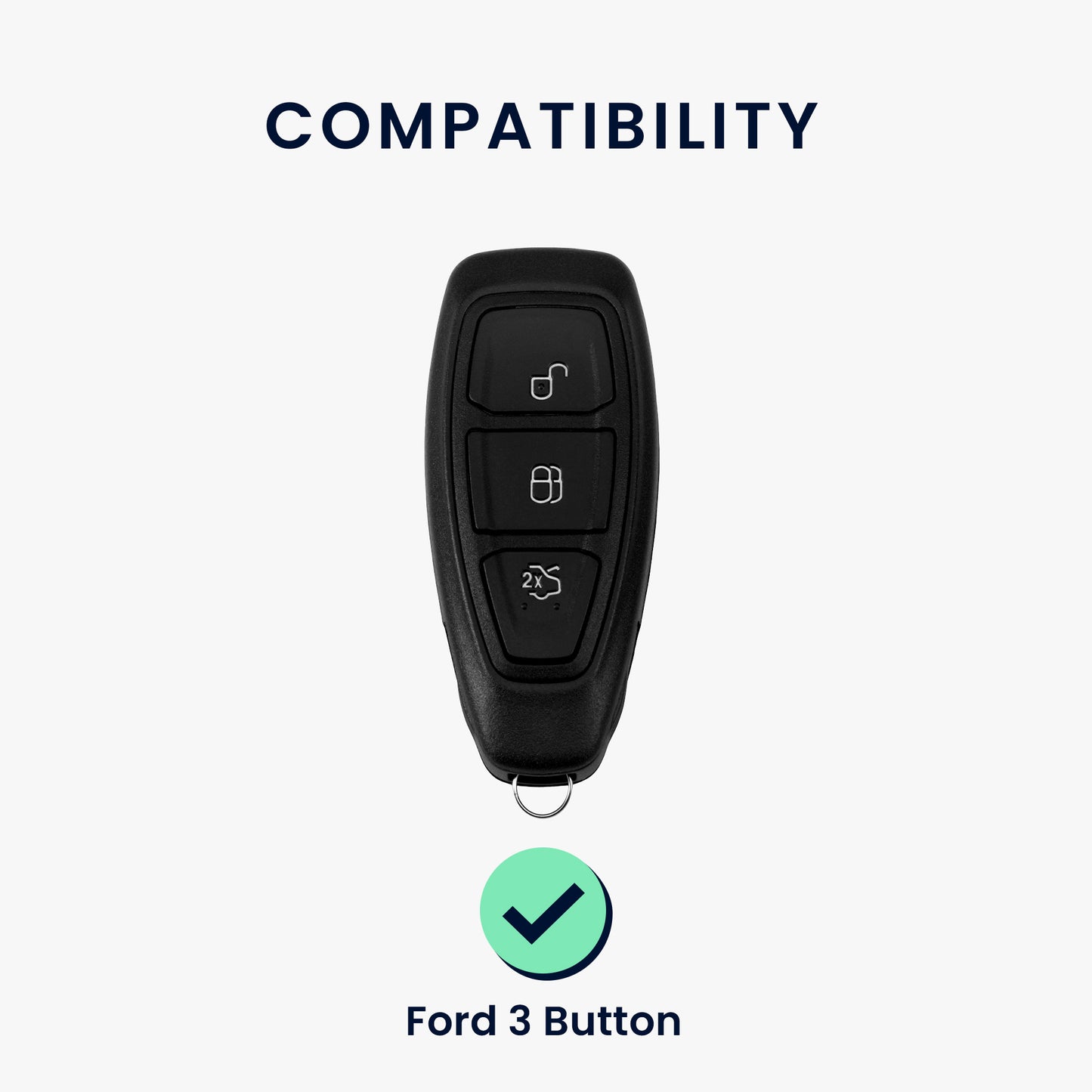 kwmobile Car Key Cover Compatible with Ford 3-Button Car Key Keyless Go Case