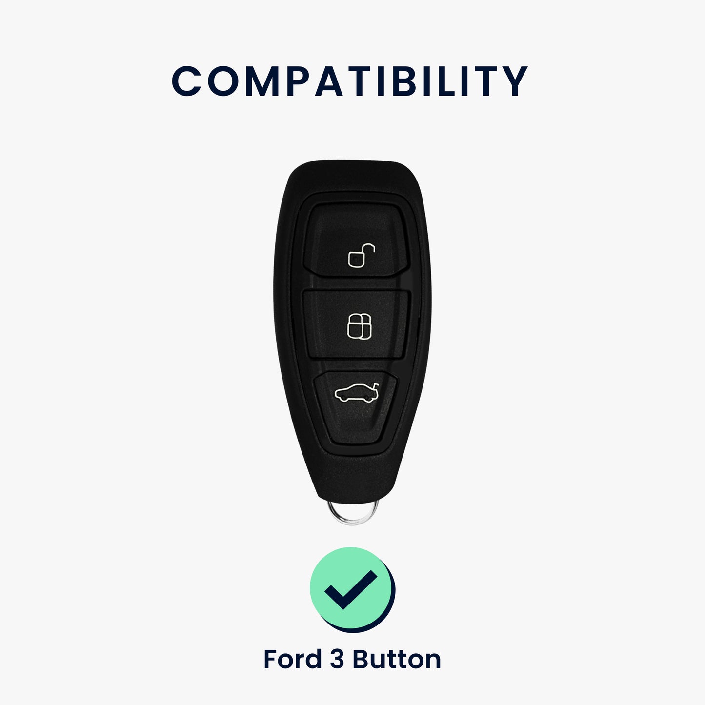 kwmobile Car Key Cover Compatible with Ford 3-Button Car Key Keyless Go Case