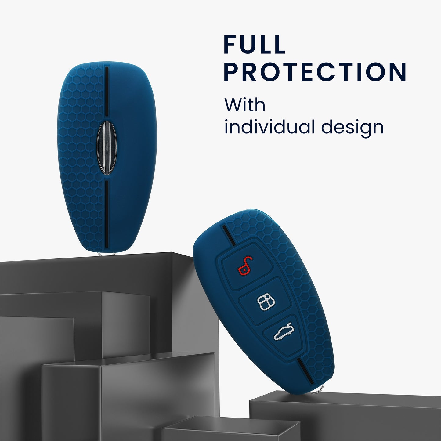 kwmobile Car Key Cover Compatible with Ford 3-Button Car Key Keyless Go Case