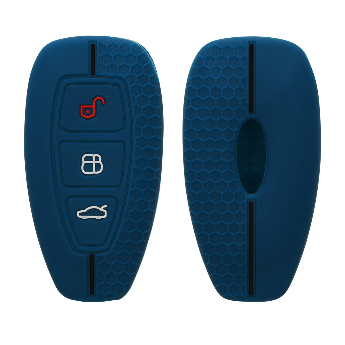 Silicone Car Key Cover for Ford 3-Button Keyless Go Honeycomb