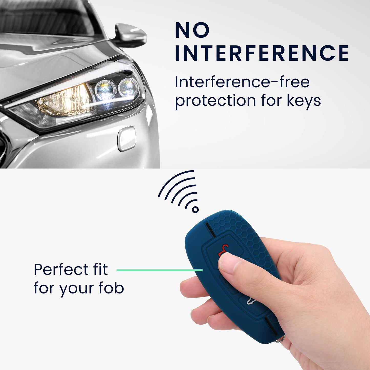 kwmobile Car Key Cover Compatible with Ford 3-Button Car Key Keyless Go Case