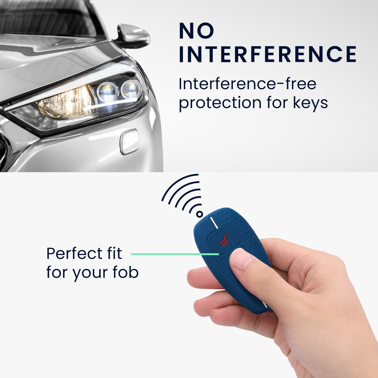 kwmobile Car Key Cover Compatible with Ford 3-Button Car Key Keyless Go Case
