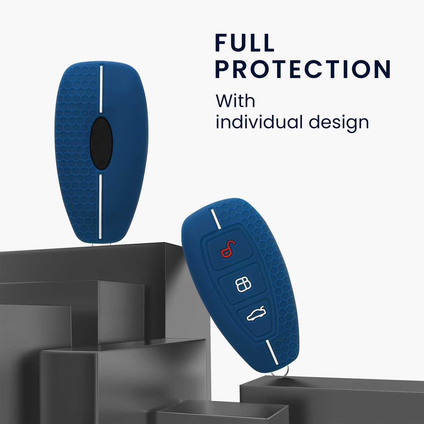 kwmobile Car Key Cover Compatible with Ford 3-Button Car Key Keyless Go Case