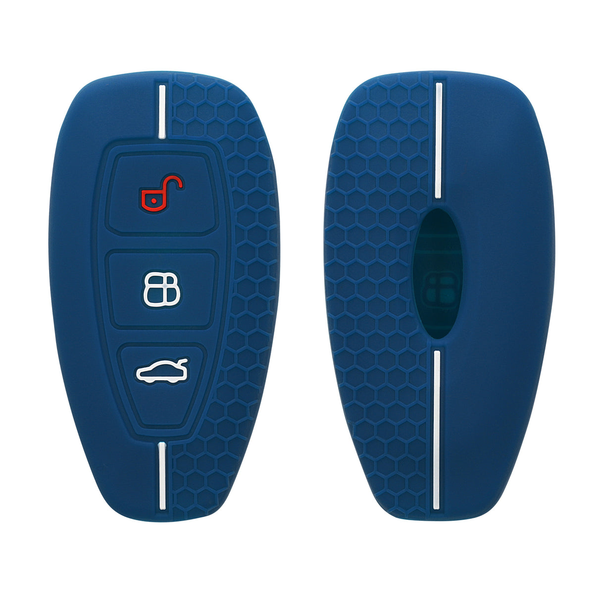 Silicone Car Key Cover for Ford 3-Button Keyless Go Honeycomb