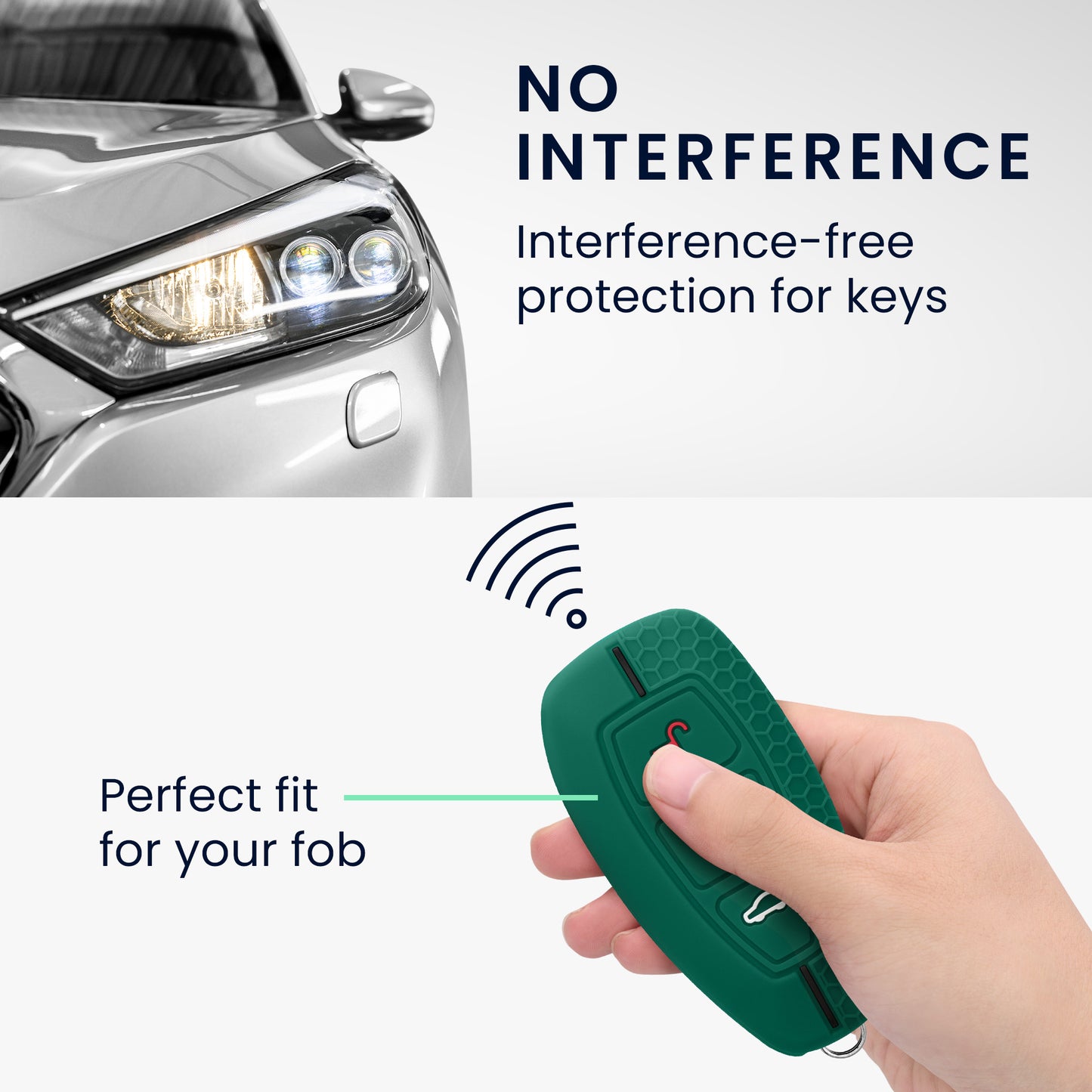 kwmobile Car Key Cover Compatible with Ford 3-Button Car Key Keyless Go Case
