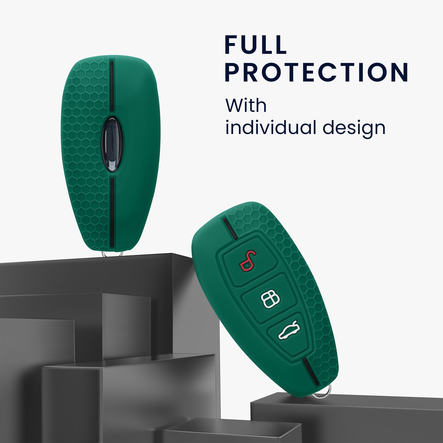 kwmobile Car Key Cover Compatible with Ford 3-Button Car Key Keyless Go Case