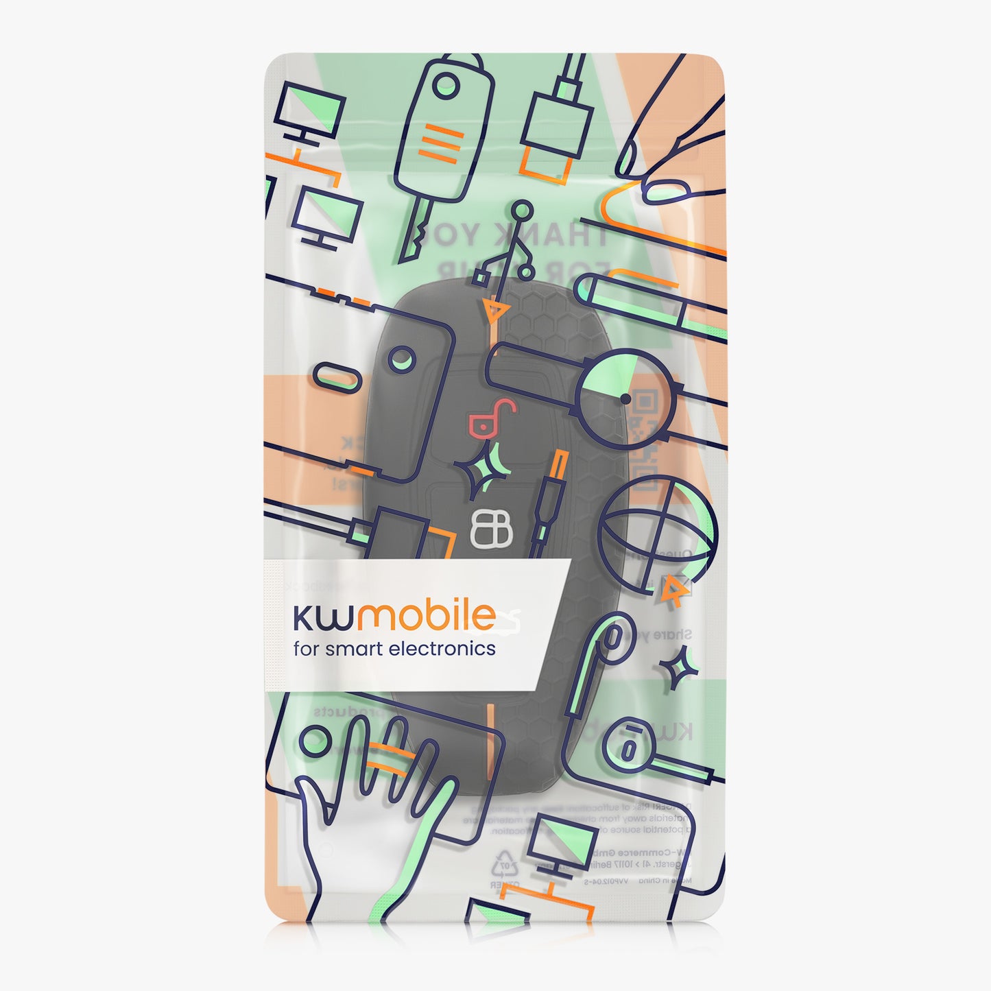 kwmobile Car Key Cover Compatible with Ford 3-Button Car Key Keyless Go Case