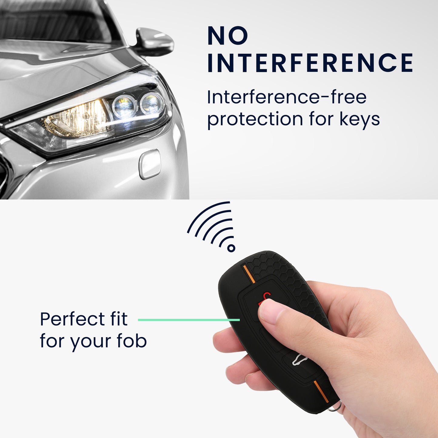 kwmobile Car Key Cover Compatible with Ford 3-Button Car Key Keyless Go Case