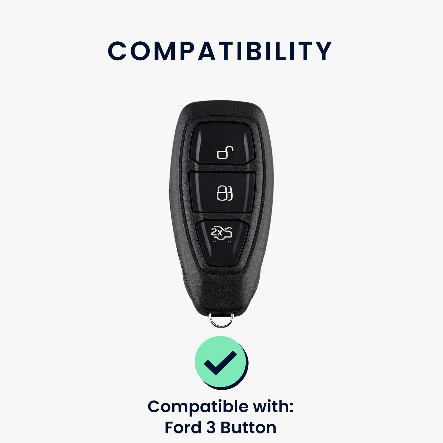 kwmobile Car Key Cover Compatible with Ford 3-Button Car Key Keyless Go Case