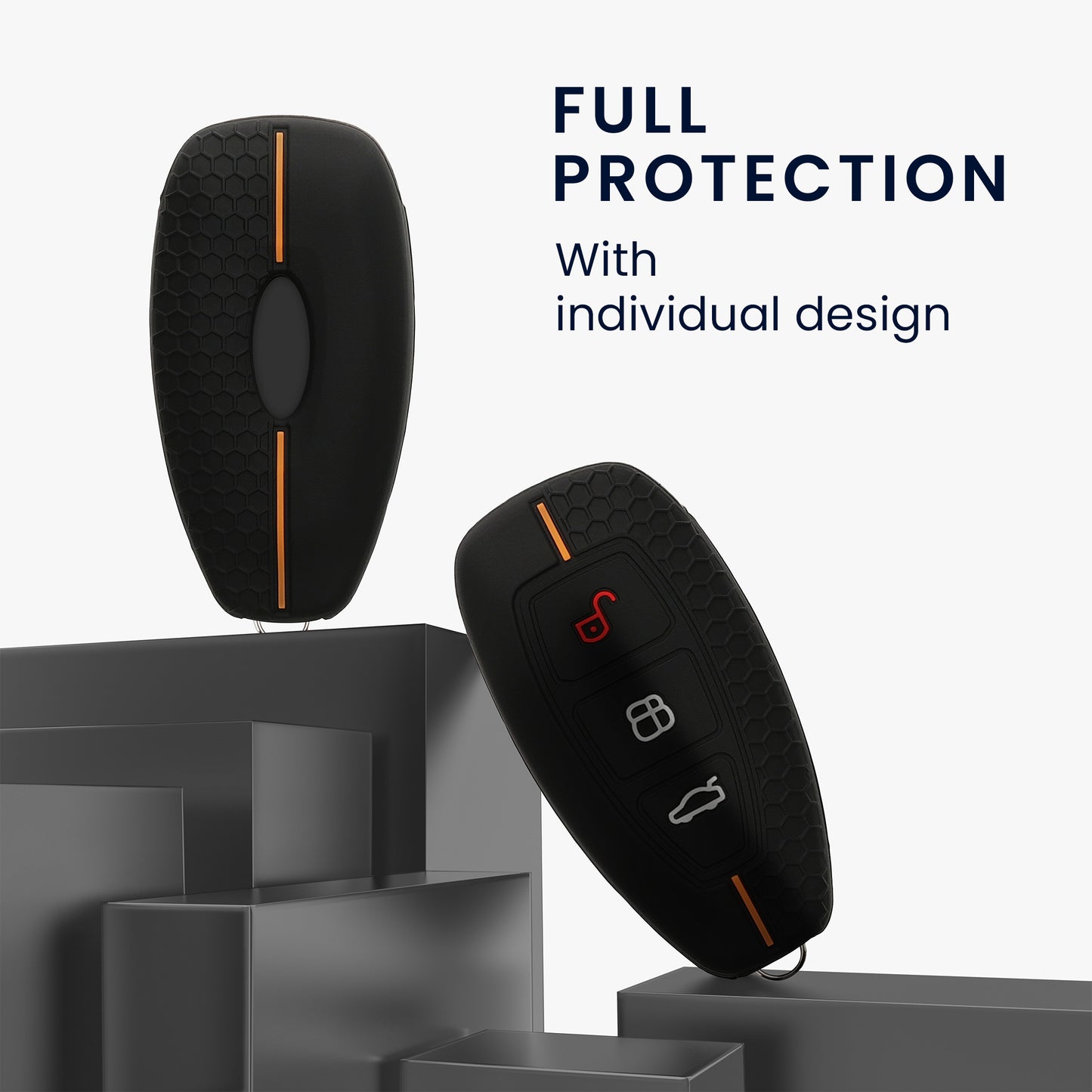 kwmobile Car Key Cover Compatible with Ford 3-Button Car Key Keyless Go Case