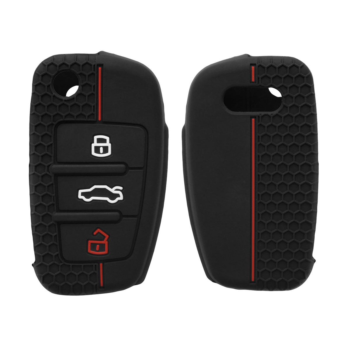 Audi 3-Button Flip Key Car Key Cover Honeycomb