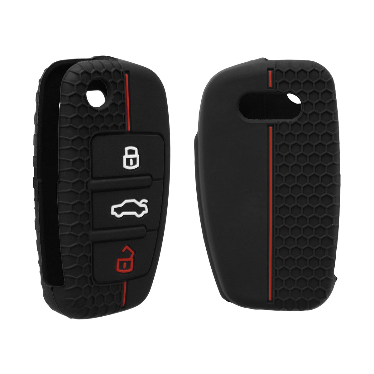 Audi 3-Button Flip Key Car Key Cover Honeycomb