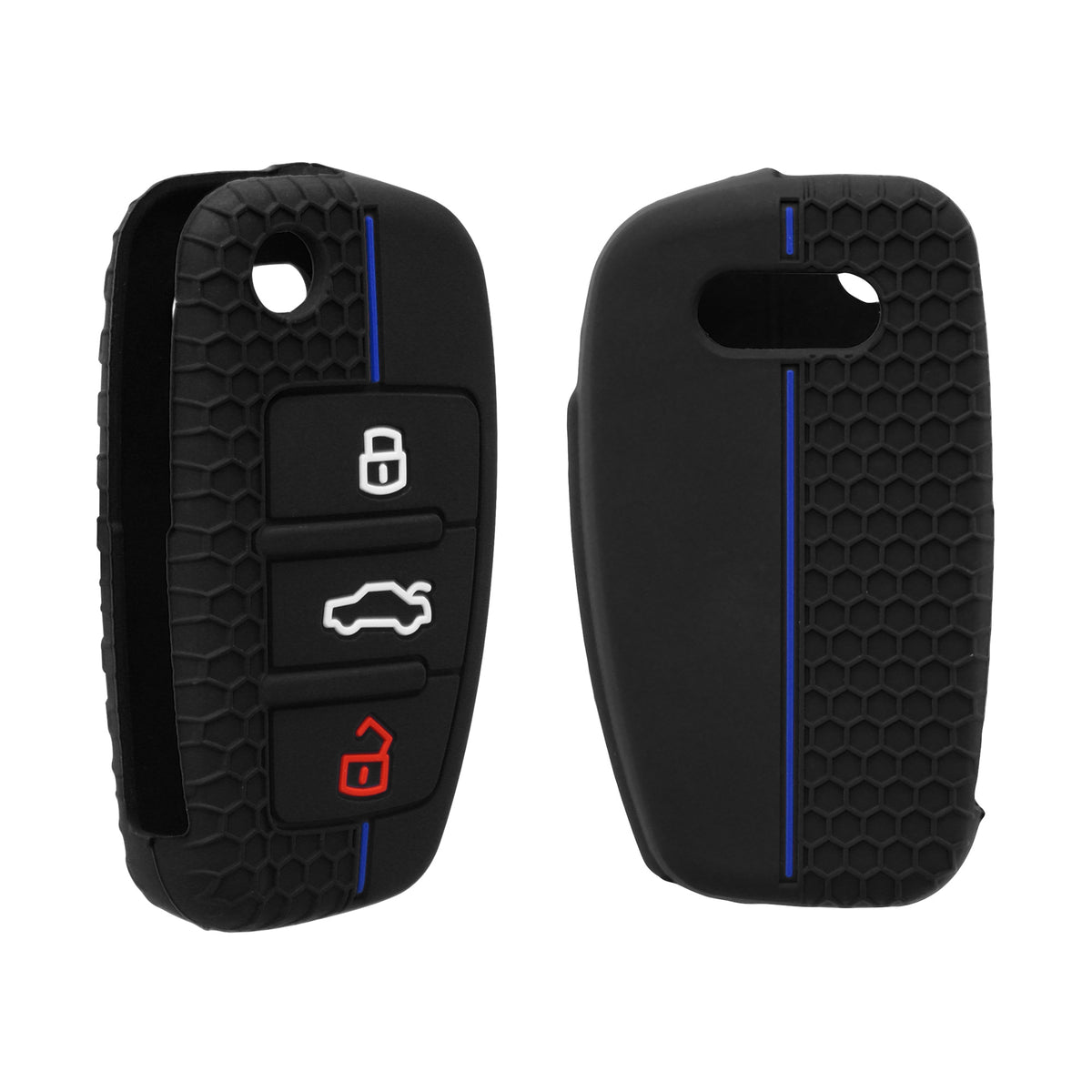 Audi 3-Button Flip Key Car Key Cover Honeycomb