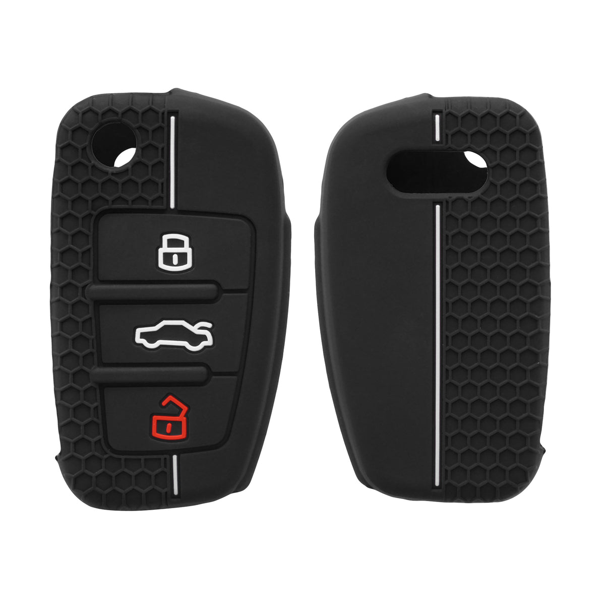 Audi 3-Button Flip Key Car Key Cover Honeycomb
