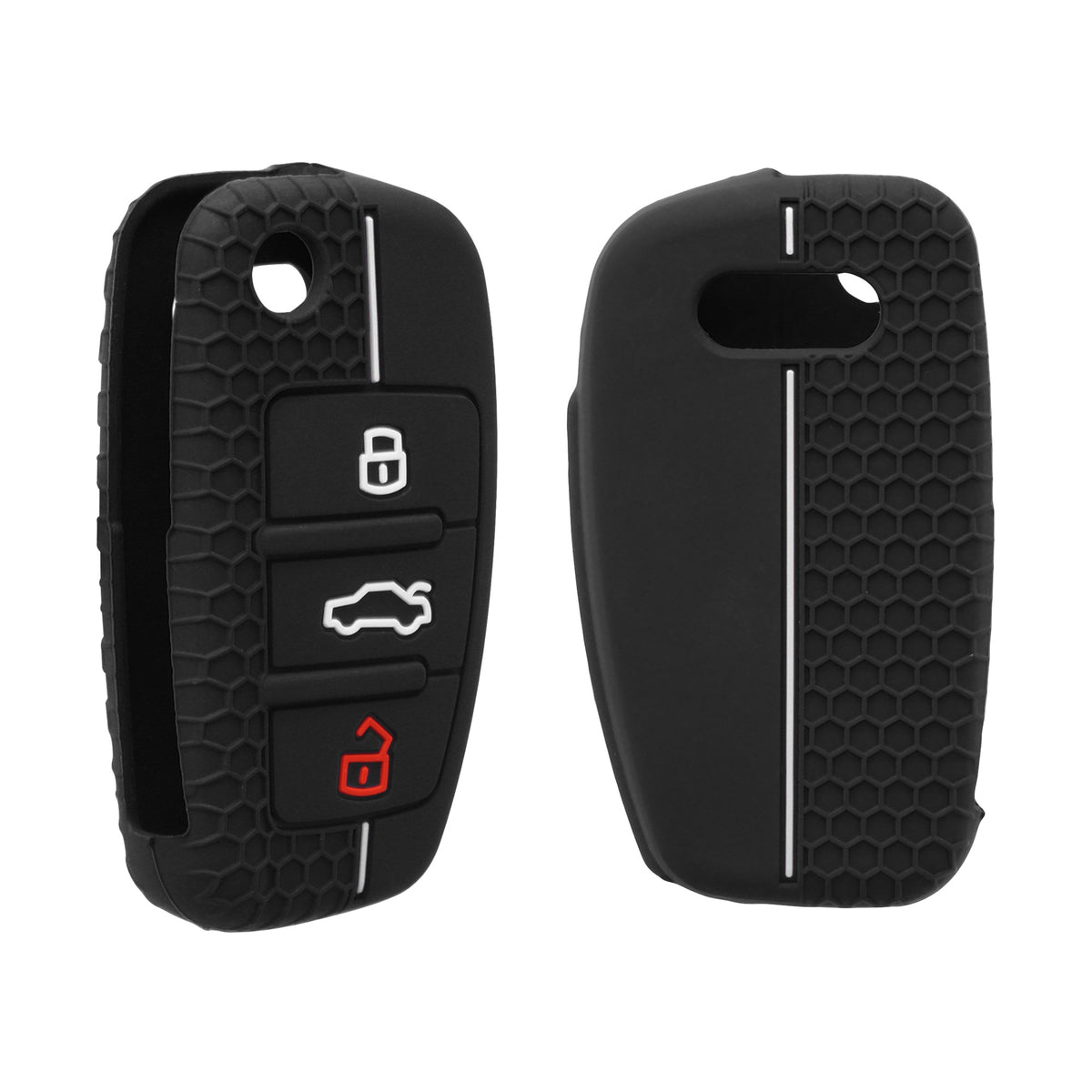 Audi 3-Button Flip Key Car Key Cover Honeycomb