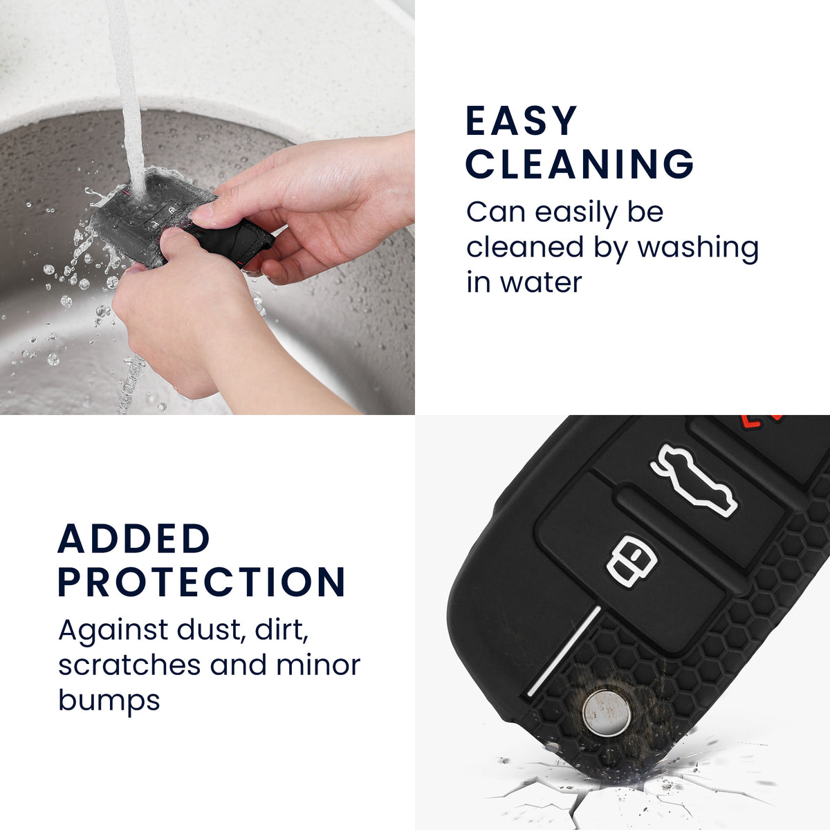 Audi 3-Button Flip Key Car Key Cover Honeycomb
