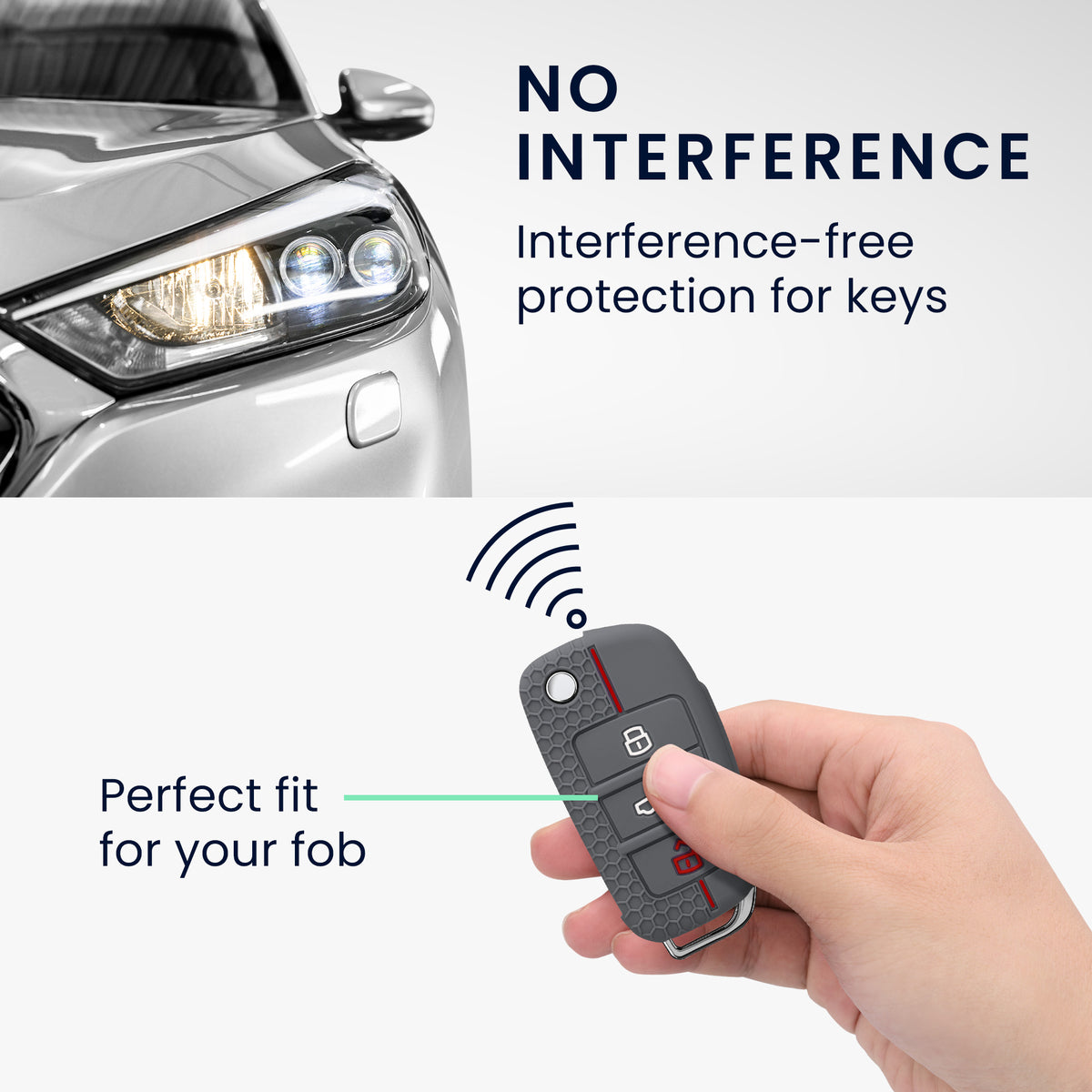 Audi 3-Button Flip Key Car Key Cover Honeycomb