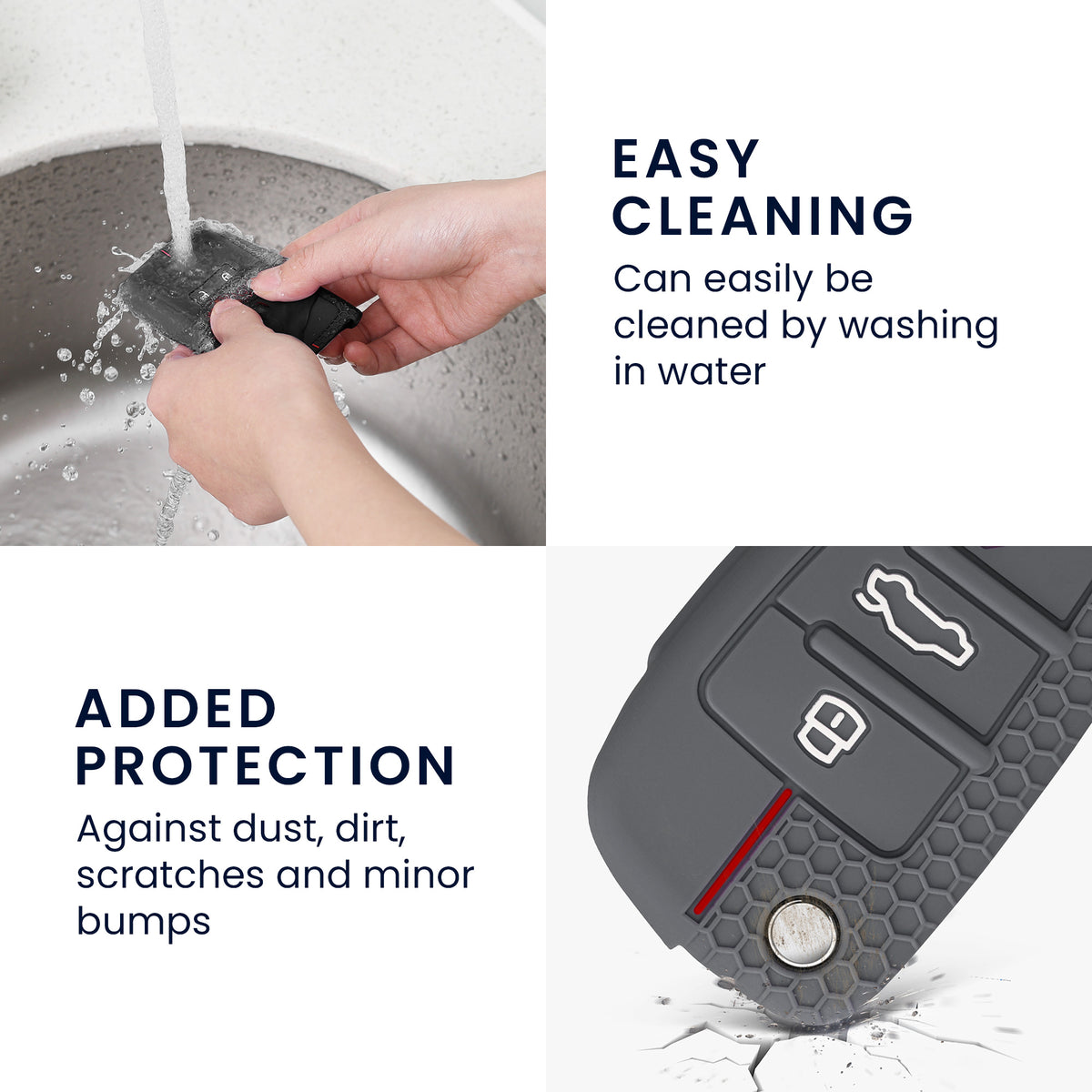 Audi 3-Button Flip Key Car Key Cover Honeycomb