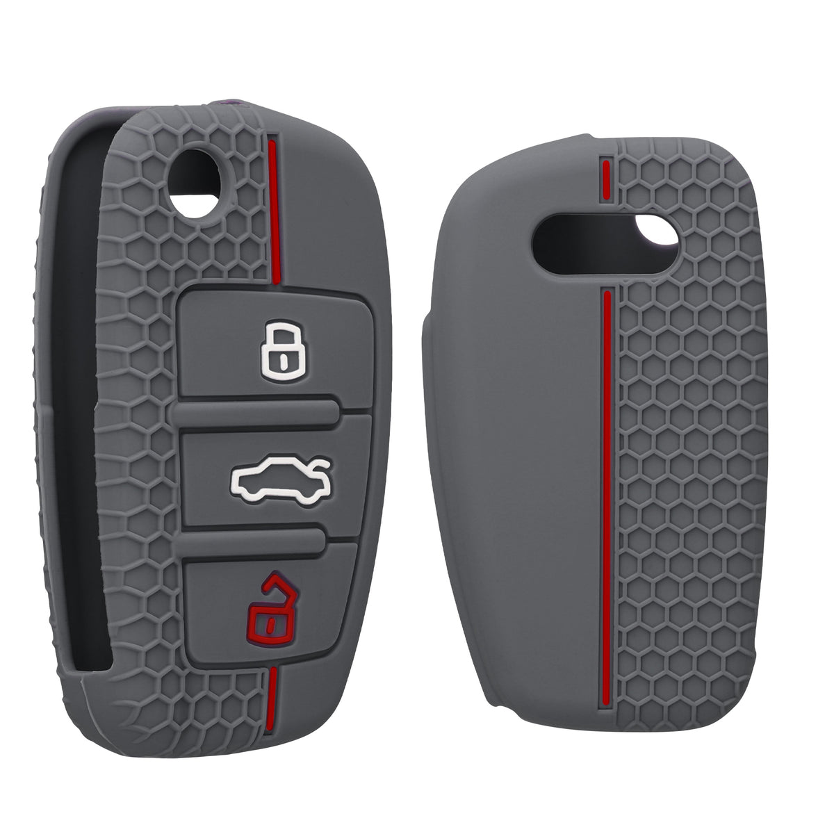 Audi 3-Button Flip Key Car Key Cover Honeycomb