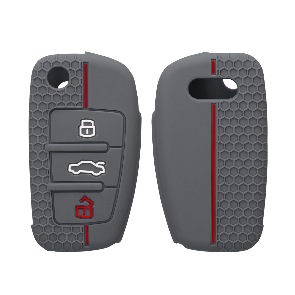 Audi 3-Button Flip Key Car Key Cover Honeycomb