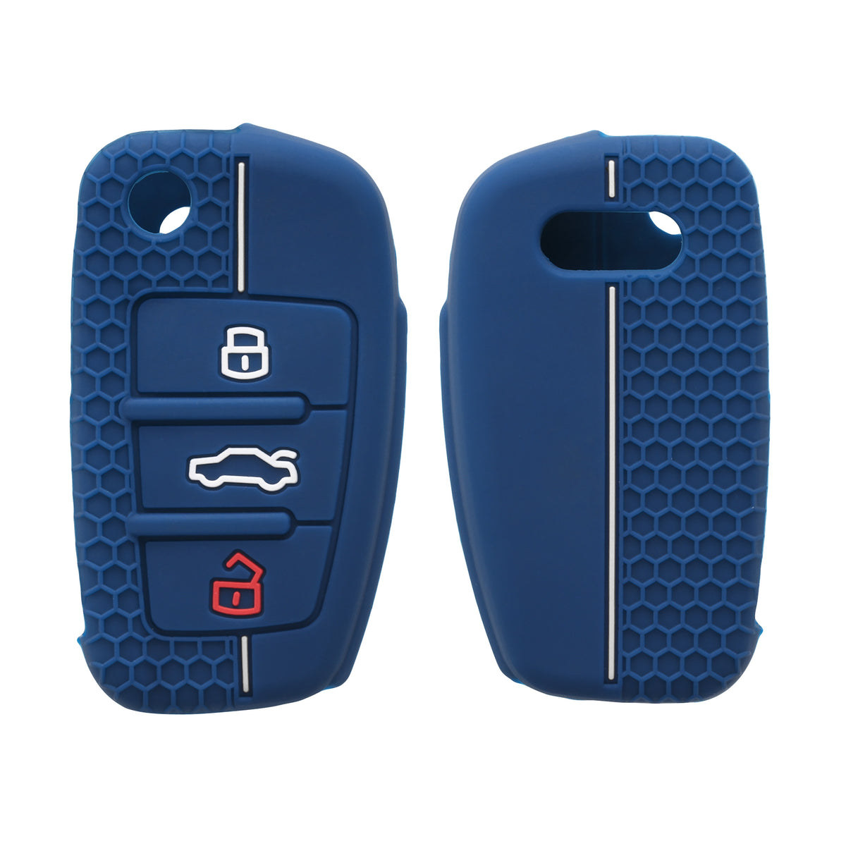 Audi 3-Button Flip Key Car Key Cover Honeycomb
